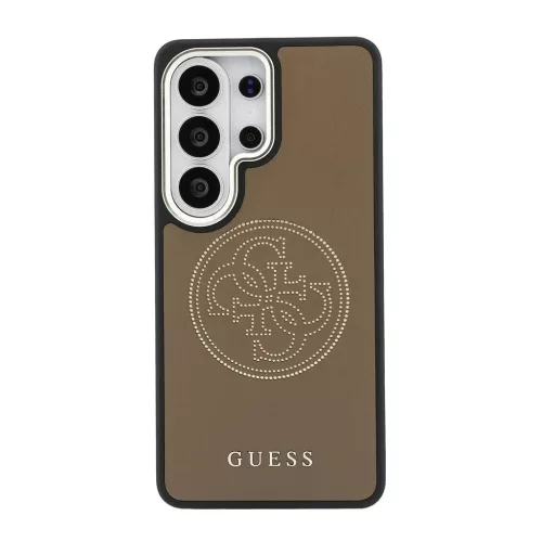 Guess PU-s perforált 4G logós mágneses tok Samsung Galaxy S26 Ultra készülékhez barna