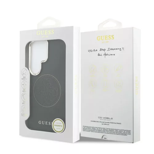 Guess PU Perforated 4G Logo mágneses tok Samsung Galaxy S26 Ultra készülékhez fekete