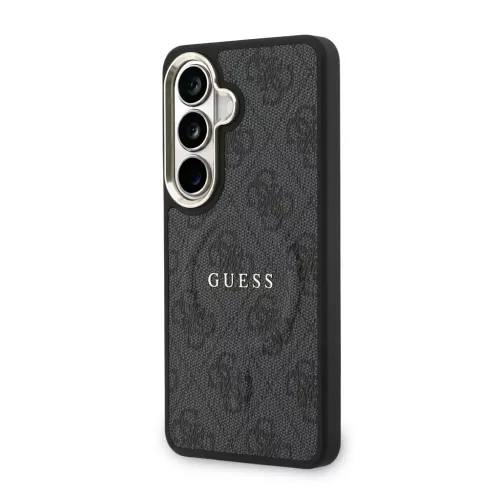 Guess műbőr 4G aranykeretes mágneses tok Samsung Galaxy S26+ készülékhez fekete