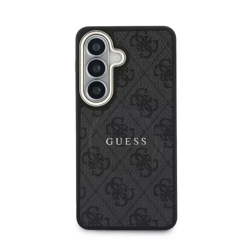 Guess műbőr 4G aranykeretes mágneses tok Samsung Galaxy S26+ készülékhez fekete