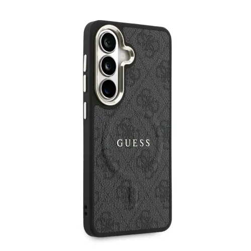 Guess műbőr 4G aranykeretes mágneses tok Samsung Galaxy S26+ készülékhez fekete