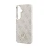 Guess PU-bőr 4G Strass Logo arany keretes mágneses tok Samsung Galaxy S26 készülékhez rózsaszín