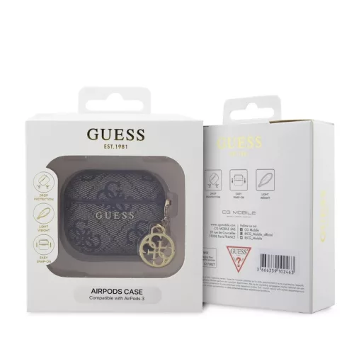 Guess 4G PU Charm Case tok AirPods 3 készülékhez barna