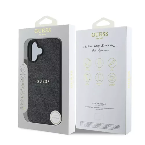 Guess PU 4G Classic Logo MagSafe tok iPhone 16 Plus készülékhez fekete