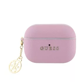   Guess Saffiano 4G Charm tok AirPods Pro 2 készülékhez, rózsaszín