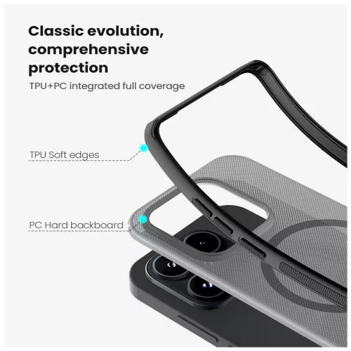 Nillkin Super Frosted PRO mágneses hátlap tok Xiaomi 17 készülékhez átlátszó fekete
