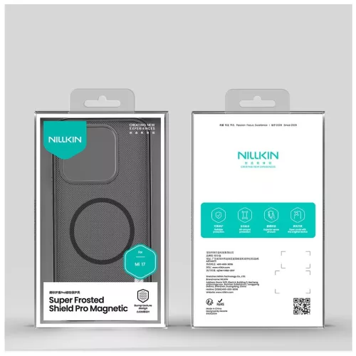 Nillkin Super Frosted PRO mágneses hátlap tok Xiaomi 17 készülékhez átlátszó fekete