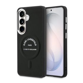   Karl Lagerfeld PU RSG Logo mágneses tok Samsung Galaxy S26 készülékhez fekete