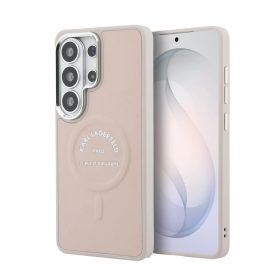   Karl Lagerfeld PU RSG Logo Magnetic tok Samsung Galaxy S26 Ultra készülékhez rózsaszín