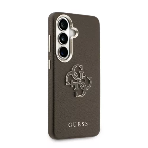 Guess PU 4G gyanta-fém logós tok Samsung Galaxy S26 készülékhez barna