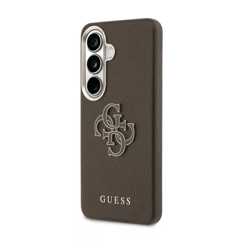 Guess PU 4G gyanta- és fém logós tok Samsung Galaxy S26+ készülékhez barna
