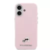 Karl Lagerfeld PU Karl and Choupette Heads Pins MagSafe tok iPhone 17 készülékhez rózsaszín