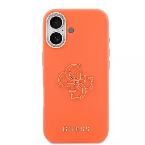 Guess PU Resin Logo tok iPhone 17 készülékhez narancssárga