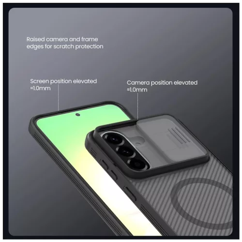 Nillkin CamShield PRO mágneses kemény tok Samsung Galaxy A57 készülékhez átlátszó fekete