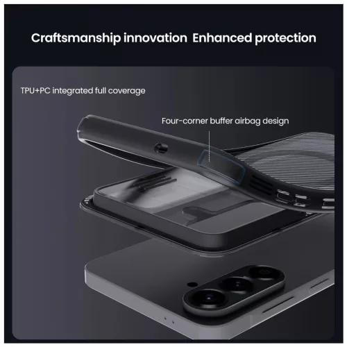 Nillkin CamShield PRO mágneses kemény tok Samsung Galaxy A57 készülékhez átlátszó fekete