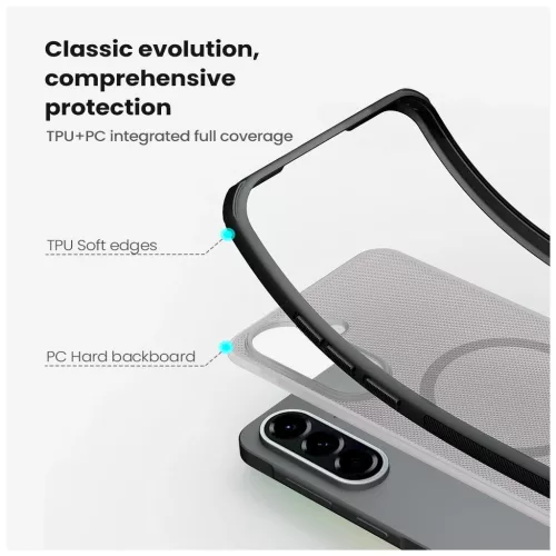 Nillkin Super Frosted PRO mágneses hátlap tok Samsung Galaxy A57 készülékhez átlátszó fekete