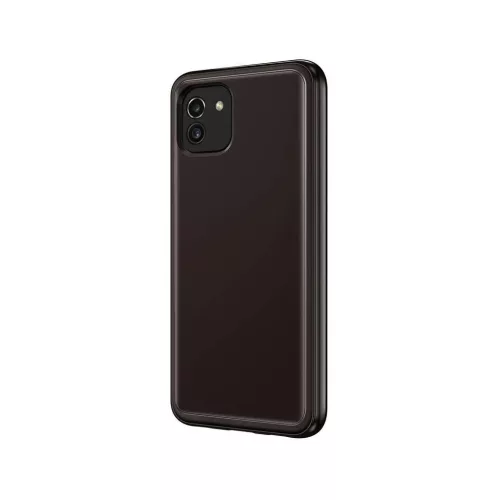 Samsung Soft Clear tok Galaxy A03 készülékhez fekete (sérült csomagolású)