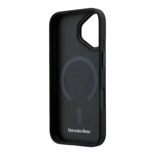 Mercedes PU bőr 3D MagSafe tok iPhone 17 készülékhez, fekete