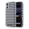 Karl Lagerfeld PU Houndstooth Resin Plate MagSafe tok iPhone 17 készülékhez fekete