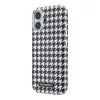 Karl Lagerfeld PU Houndstooth Resin Plate MagSafe tok iPhone 17 készülékhez fekete