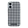 Karl Lagerfeld PU Houndstooth Resin Plate MagSafe tok iPhone 17 készülékhez fekete