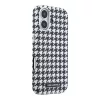 Karl Lagerfeld PU Houndstooth Resin Plate MagSafe tok iPhone 17 készülékhez fekete