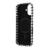 Karl Lagerfeld PU Houndstooth Resin Plate MagSafe tok iPhone 17 készülékhez fekete