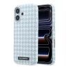 Karl Lagerfeld PU Houndstooth Resin Plate MagSafe tok iPhone 17 készülékhez kék