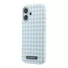 Karl Lagerfeld PU Houndstooth Resin Plate MagSafe tok iPhone 17 készülékhez kék