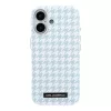 Karl Lagerfeld PU Houndstooth Resin Plate MagSafe tok iPhone 17 készülékhez kék
