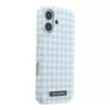Karl Lagerfeld PU Houndstooth Resin Plate MagSafe tok iPhone 17 készülékhez kék