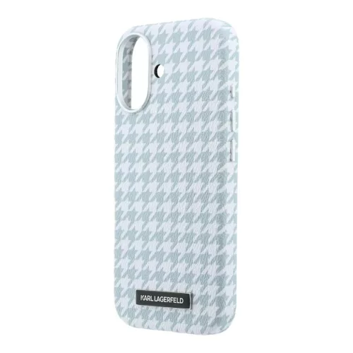 Karl Lagerfeld PU Houndstooth Resin Plate MagSafe tok iPhone 17 készülékhez kék