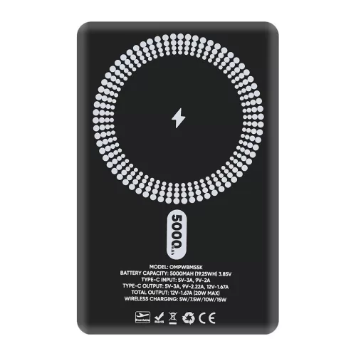 OBAL:ME MagNetix külső akkumulátor 5000mAh fekete