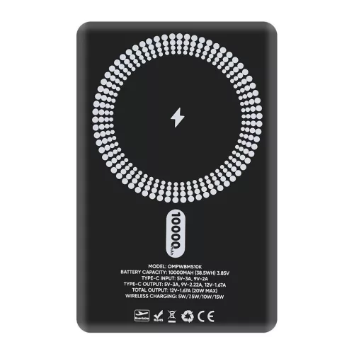 OBAL:ME MagNetix külső akkumulátor 10000mAh fekete