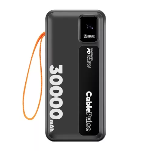 OBAL:ME CablePulse külső akkumulátor 30000mAh 22,5W fekete