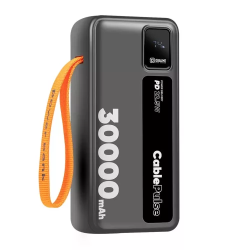 OBAL:ME CablePulse külső akkumulátor 30000mAh 22,5W fekete