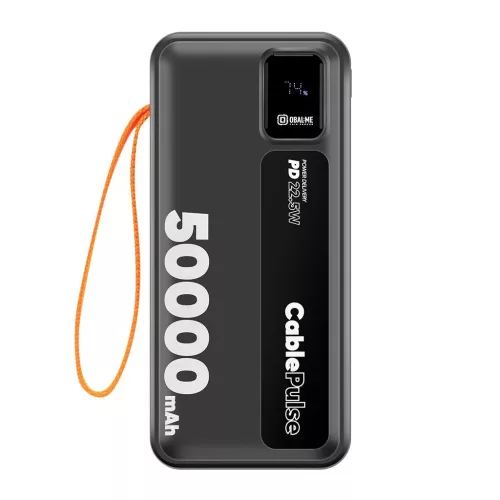 OBAL:ME CablePulse powerbank 50000mAh 22,5W fekete