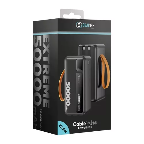 OBAL:ME CablePulse powerbank 50000mAh 22,5W fekete