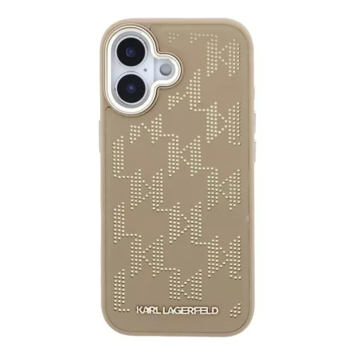 Karl Lagerfeld PU perforált monogramos MagSafe tok iPhone 17 készülékhez bézs