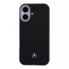 Mercedes PU Leather Wood Semi Wrap MagSafe tok iPhone 17 készülékhez fekete