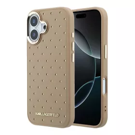   Karl Lagerfeld PU Perforated Gold Dots MagSafe tok iPhone 17 készülékhez bézs