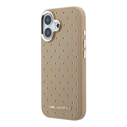 Karl Lagerfeld PU Perforated Gold Dots MagSafe tok iPhone 17 készülékhez bézs