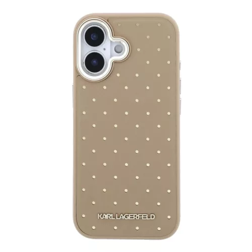 Karl Lagerfeld PU Perforated Gold Dots MagSafe tok iPhone 17 készülékhez bézs