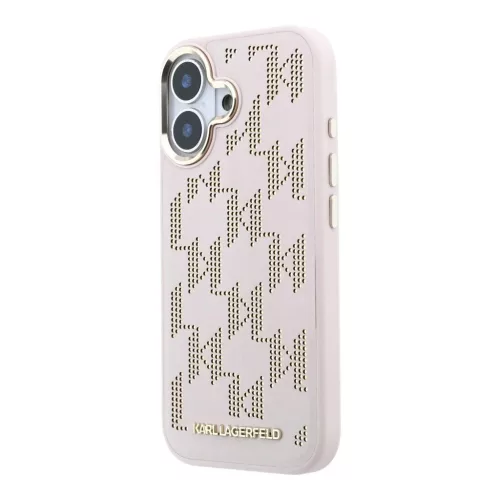Karl Lagerfeld PU Perforated Monogram MagSafe tok iPhone 17 készülékhez rózsaszín