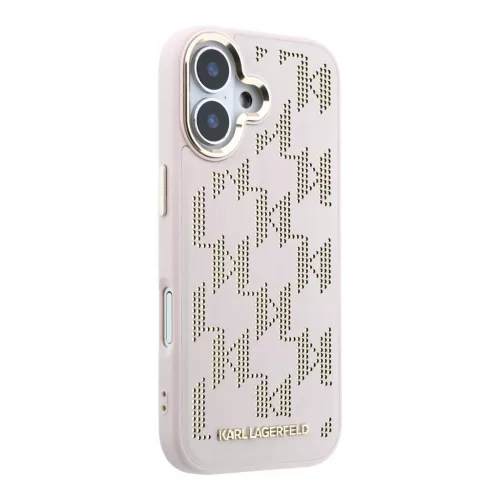 Karl Lagerfeld PU Perforated Monogram MagSafe tok iPhone 17 készülékhez rózsaszín