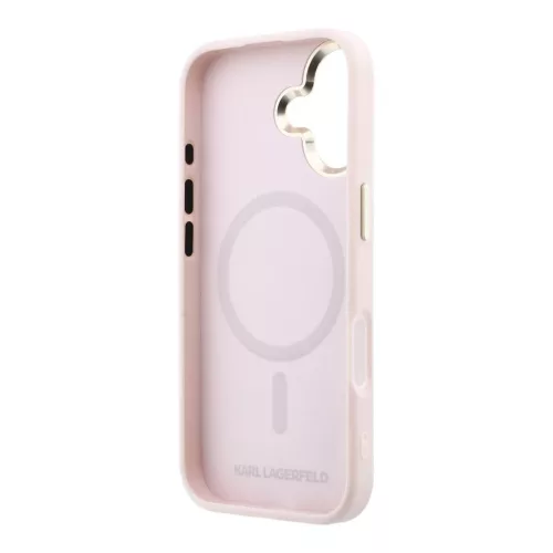 Karl Lagerfeld PU Perforated Monogram MagSafe tok iPhone 17 készülékhez rózsaszín