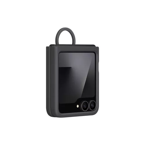 EF-PF741TBE Samsung Galaxy Z Flip 6/7 FE készülékhez szilikon tok gyűrűvel, fekete (sérült csomagolású)