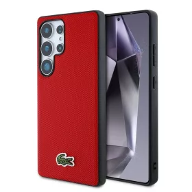   Lacoste Iconic Petit Pique Woven Logo MagSafe tok Samsung Galaxy S25 Ultra készülékhez piros