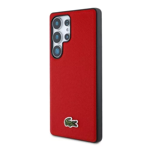Lacoste Iconic Petit Pique Woven Logo MagSafe tok Samsung Galaxy S25 Ultra készülékhez piros