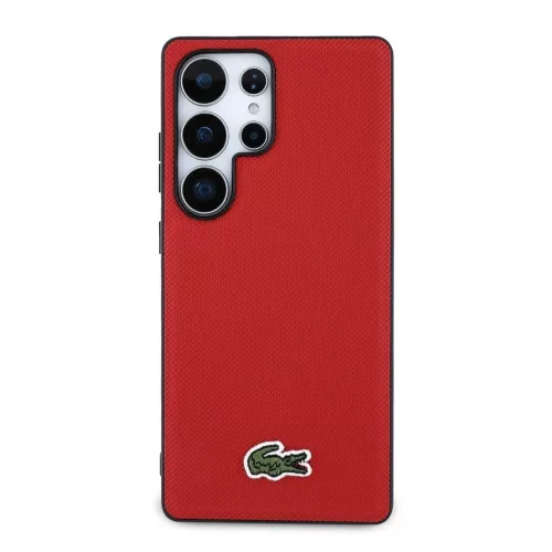 Lacoste Iconic Petit Pique Woven Logo MagSafe tok Samsung Galaxy S25 Ultra készülékhez piros